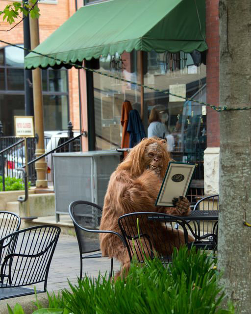 bigfoot getting lunch at als cafe